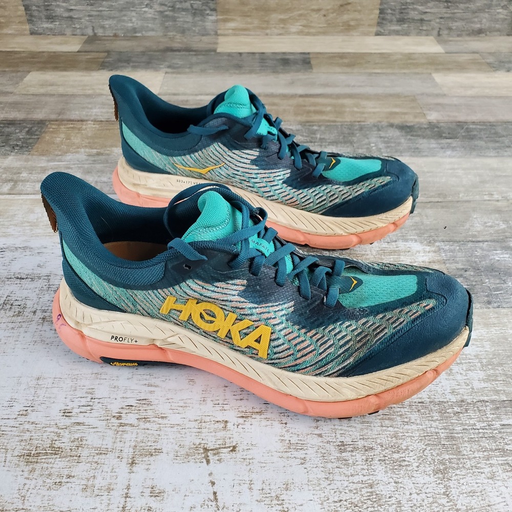 Hoka One One Mafate Speed 4 Womens Shoes Sz 9.5 B Deep Teal Water Garden Sneaker